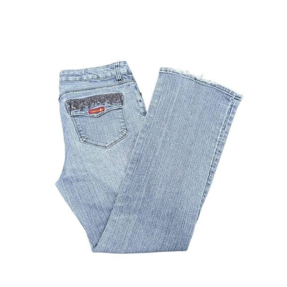 Ooh La La Light Blue Wash SASSON BOOTCUT BOOGIE Jeans Women's Size 14 - Picture 1 of 8